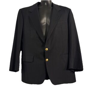 Gieves & Hawkes Bespoke Navy Wool Blazer Mens Gold Button Sport Coat X260 1989